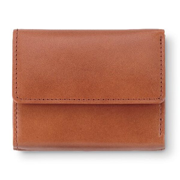 コンパクト三つ折り財布 (ブラウン)