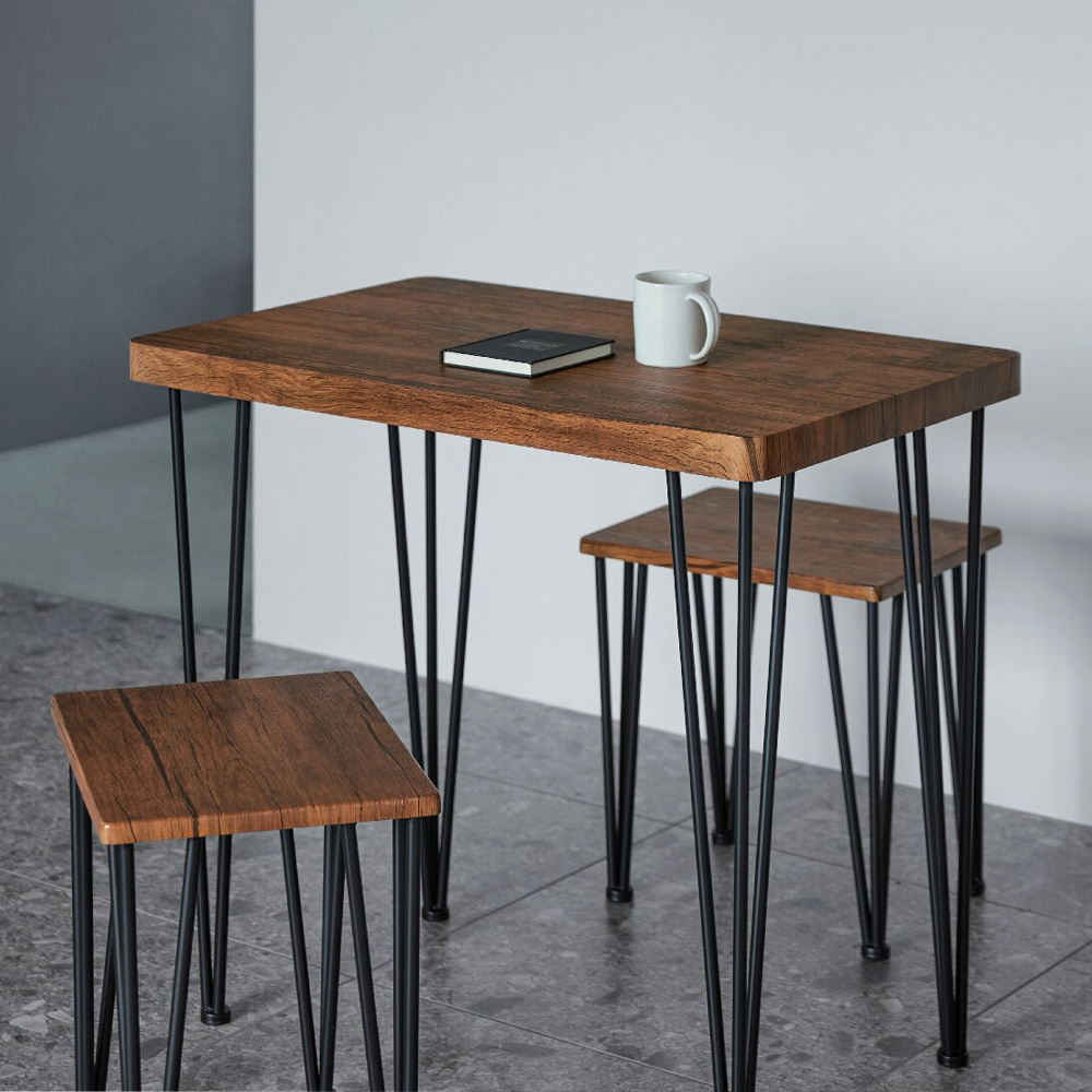 アートダイニング3点セット(ヴィンテージブラウン)