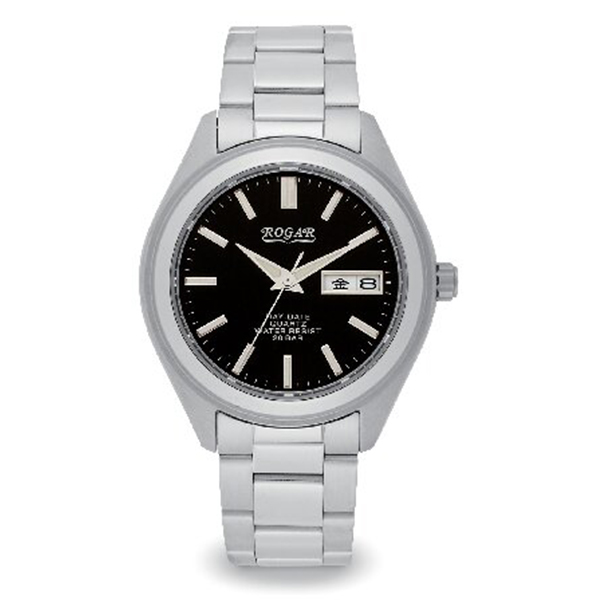 ロガール メンズデイデイトウオッチ(ブラック)