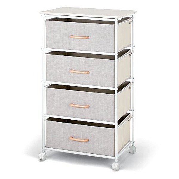 ファブリックチェスト4段 (キャスター付き)