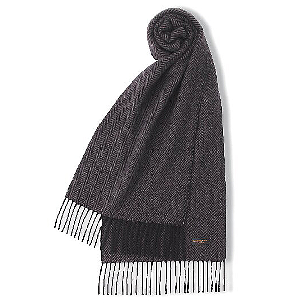 武州織技カシミヤマフラー(ブラウン)