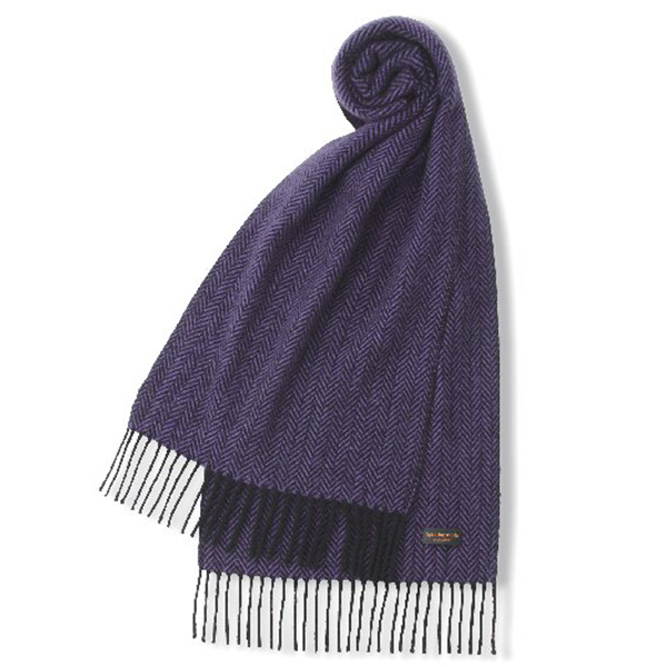 武州織技カシミヤマフラー(パープル)