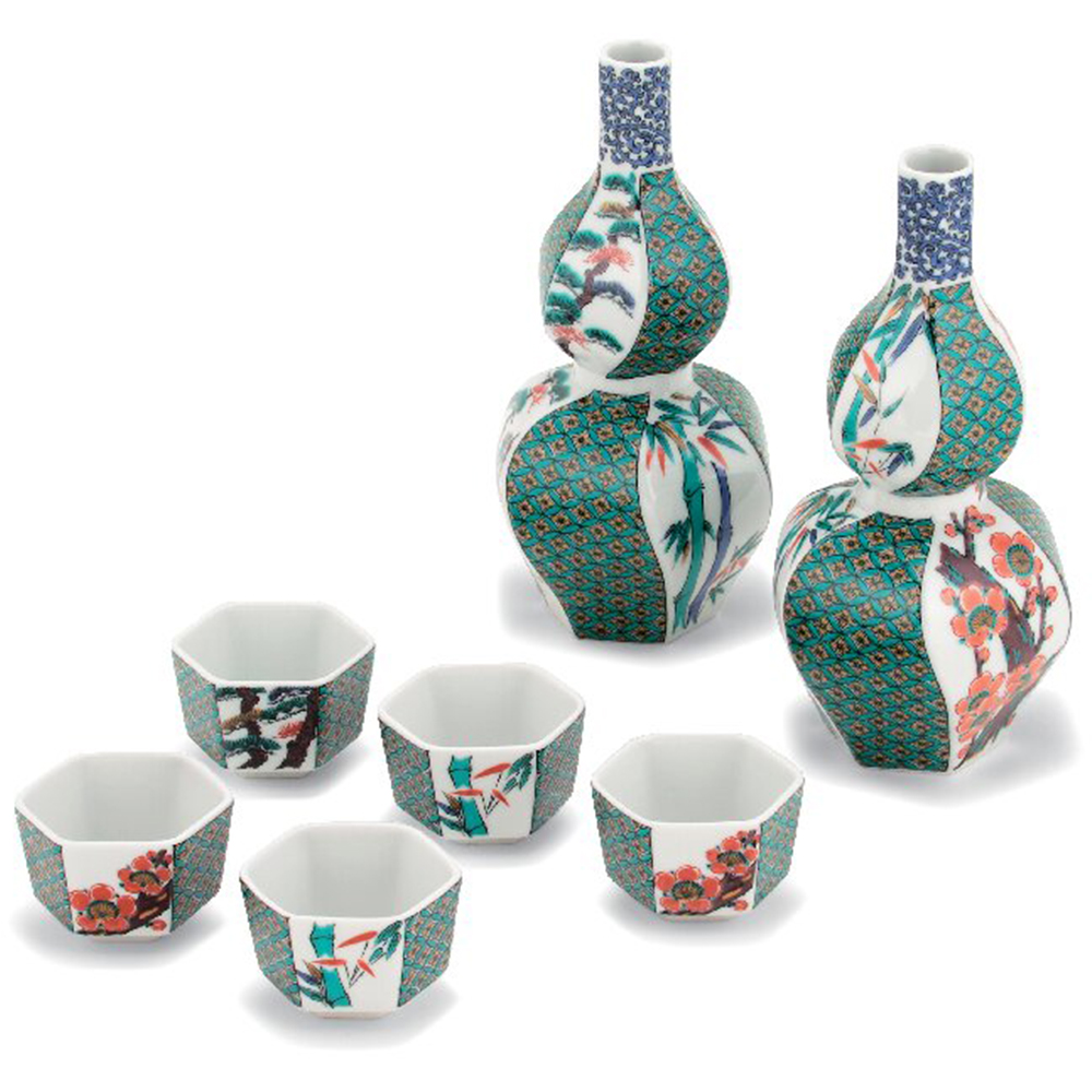 九谷焼 酒器 松竹梅