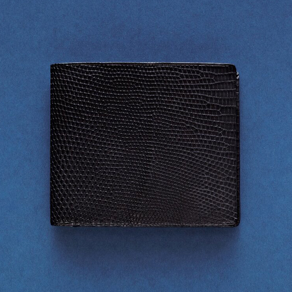 リザード革札入(ブラック)