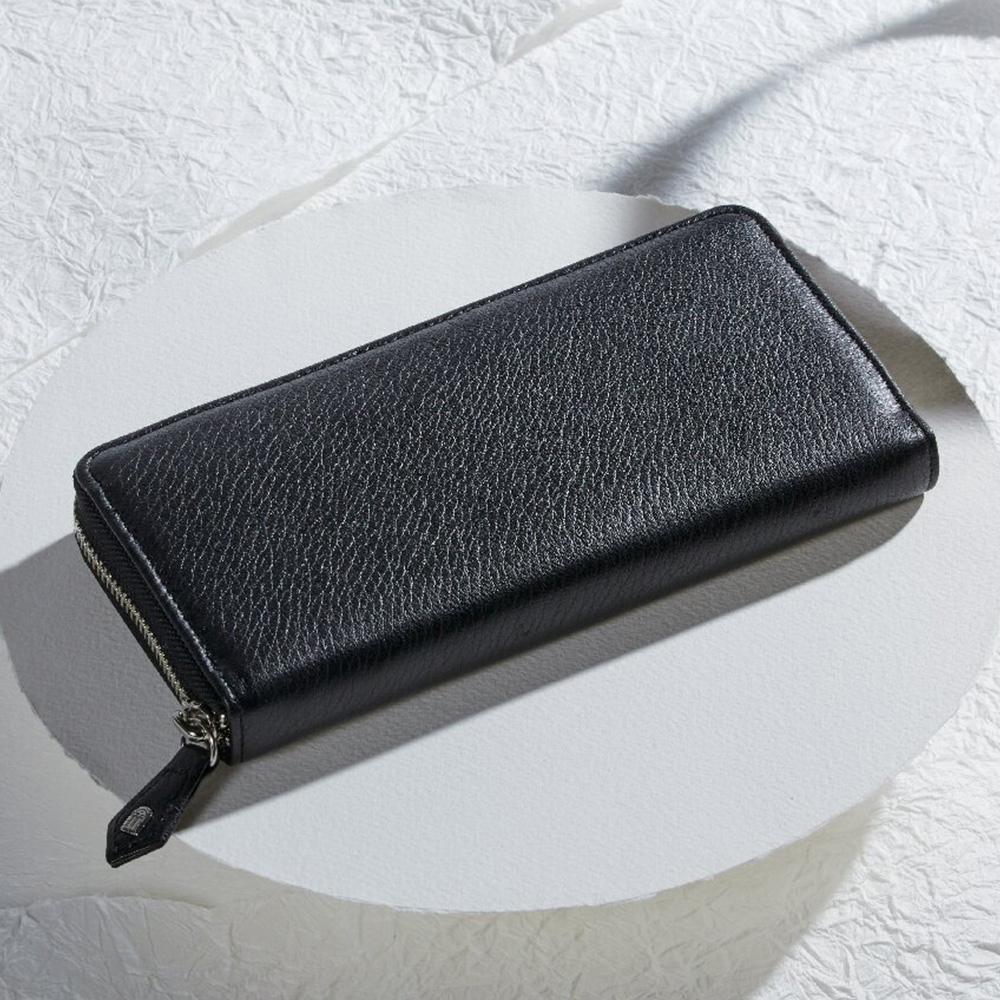 タケオ ニシダ ラウンド型三方ファスナー式財布(ブラック)