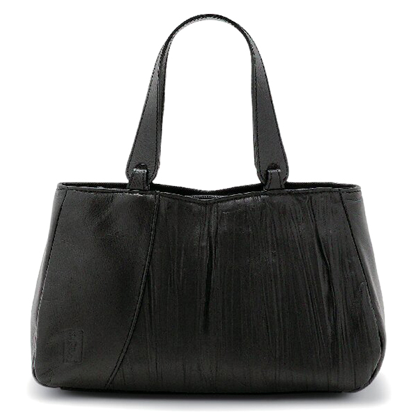 京都新装 牛革 横型手提げ(ブラック)