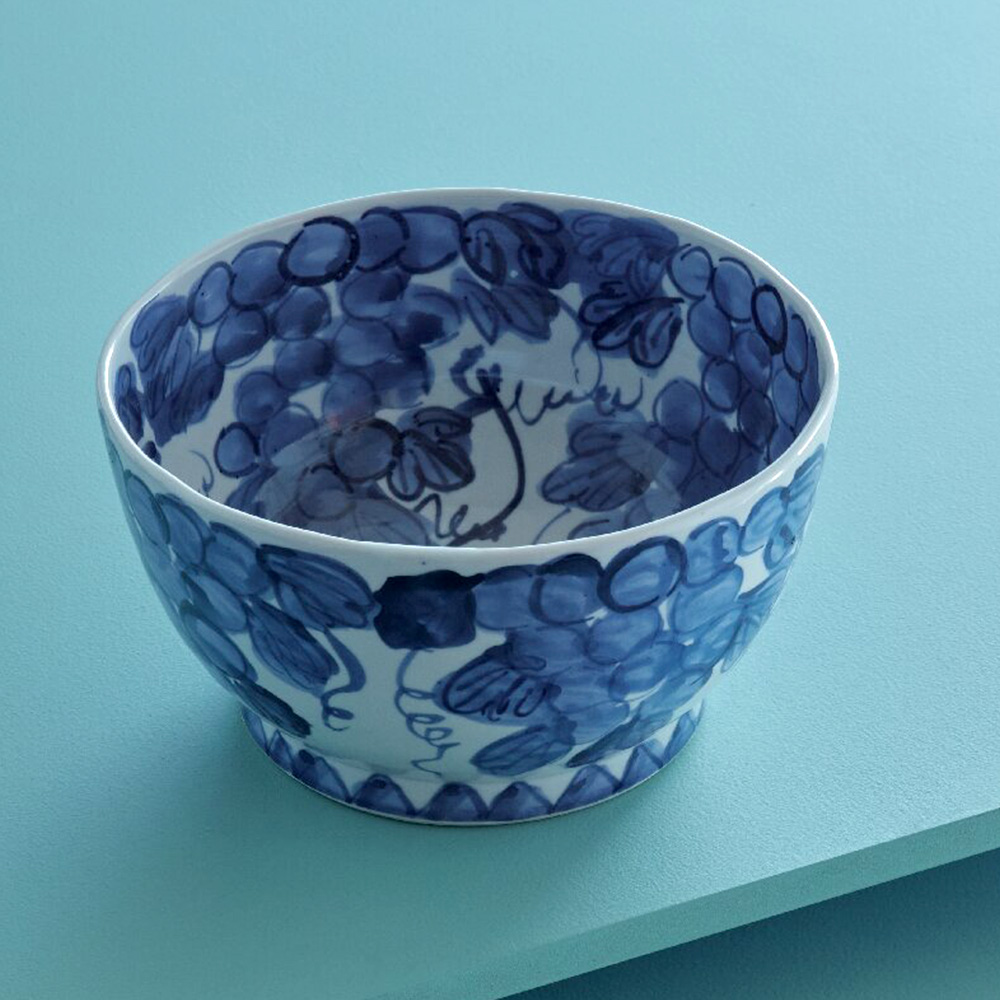 瑛生の器 魯山人うつし 染付葡萄文様鉢