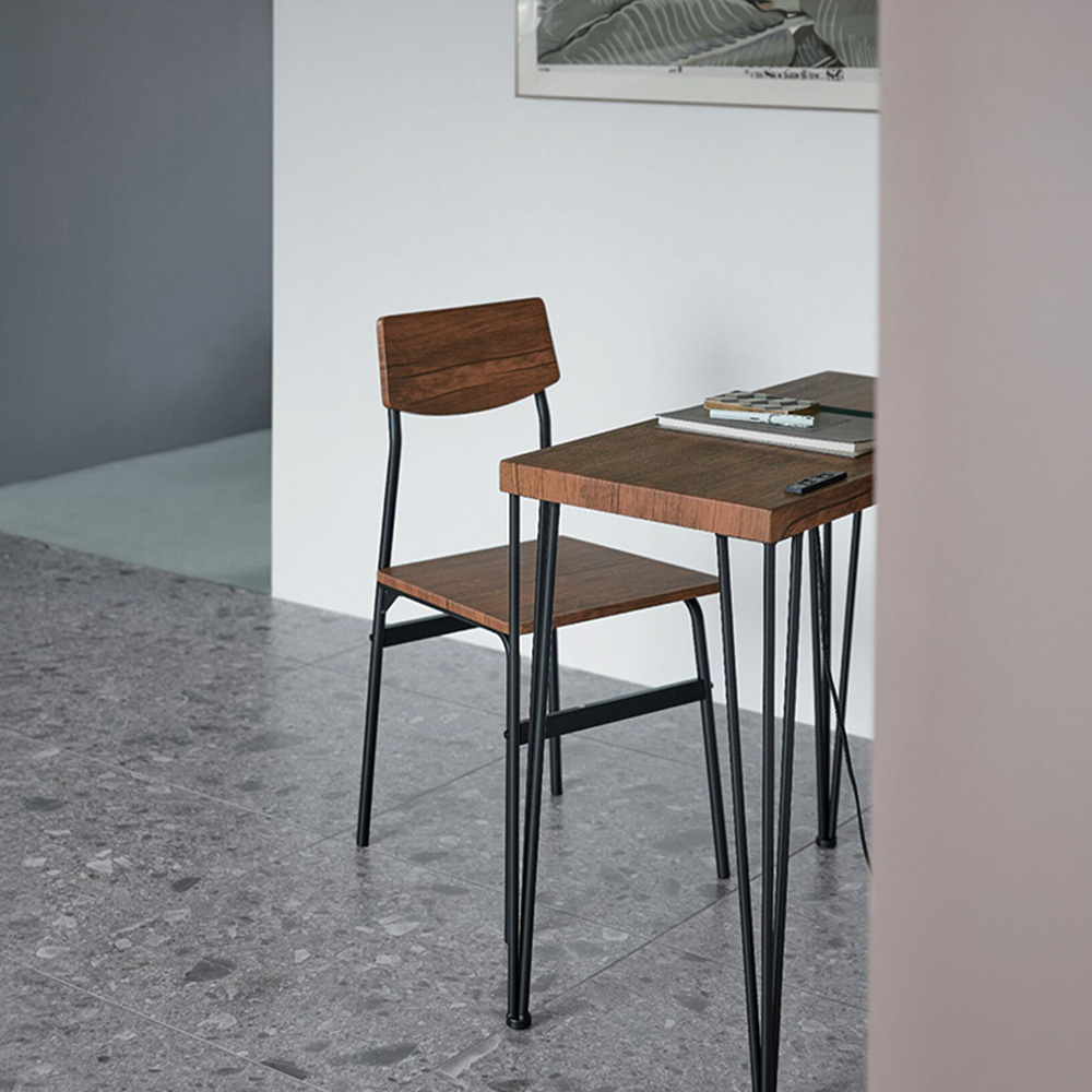 アートデスク2点セット コンセント付(ヴィンテージブラウン)