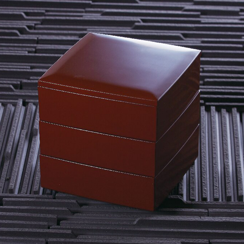 手塗うるし5.0三段重(朱)