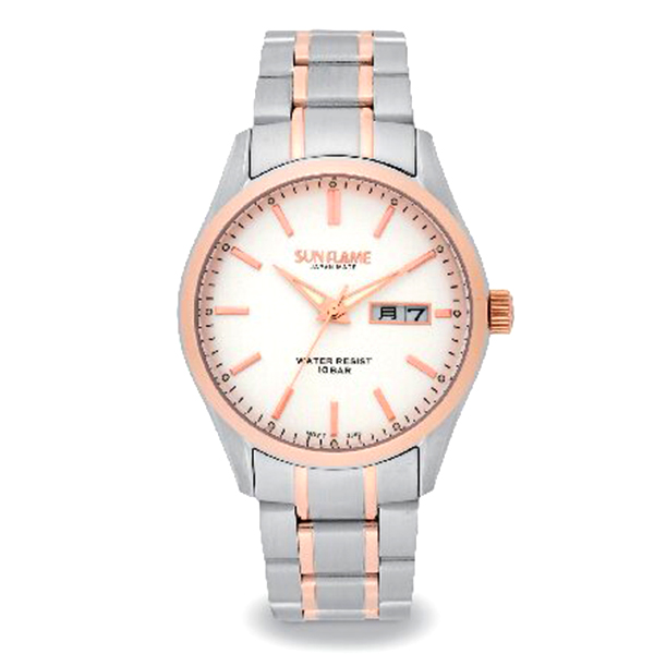 デイデイト10気圧防水メタルウオッチ(ピンクゴールド色)