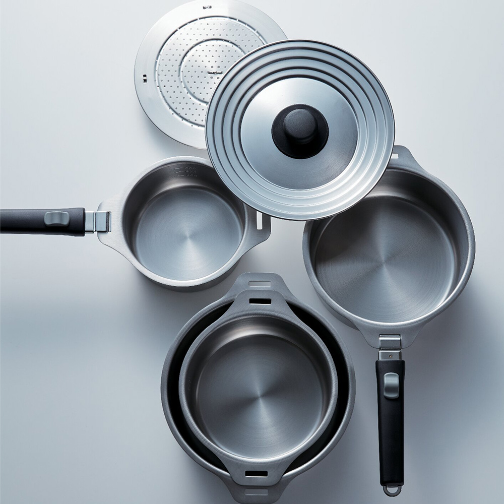 燕三 IH対応 着脱式鍋4点セット(蒸し台付)