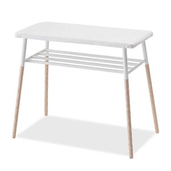 出しておける スタンド式 棚付アイロン台(ホワイト)