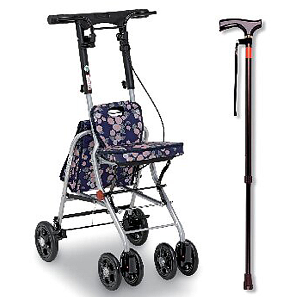 シルバーカー シプール・ピッチ杖セット(ネイビー)