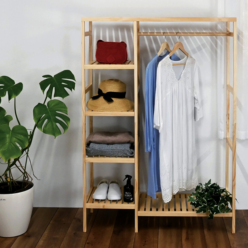 木製ハンガーマルチラック