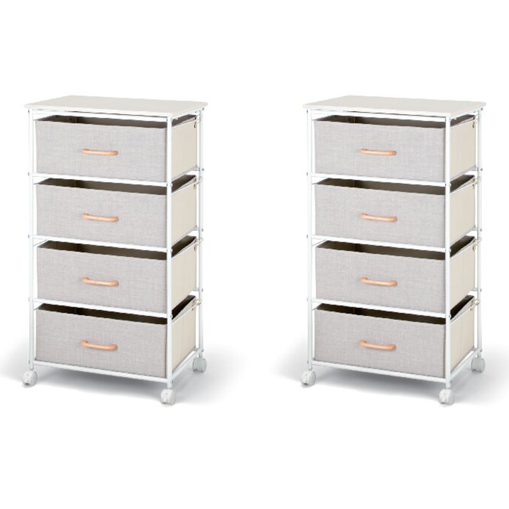 ファブリックチェスト4段2個セット