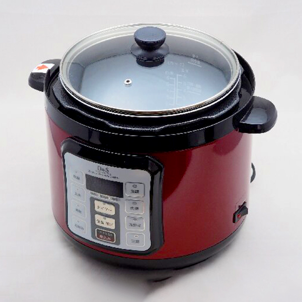 ディーアンドエス 電気圧力鍋4L・ハンドブレンダーセット(レッド)