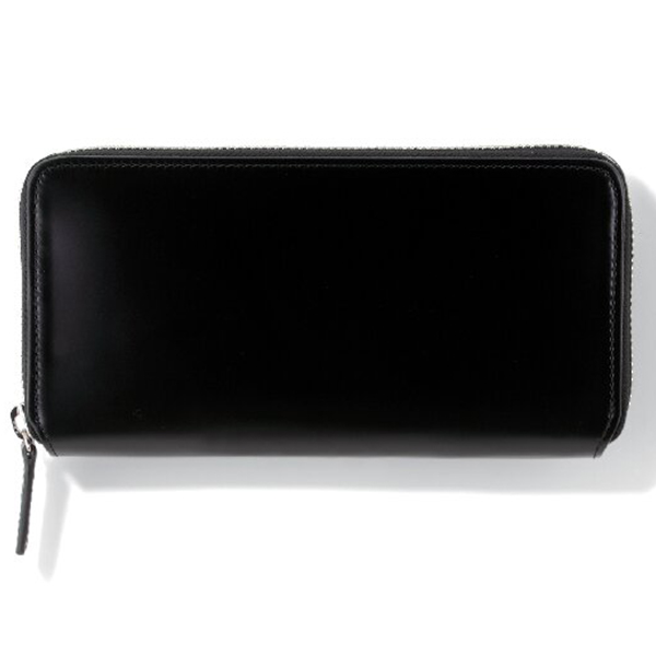 プレリー1957 紳士コードバン革ラウンドファスナー財布(ブラック)