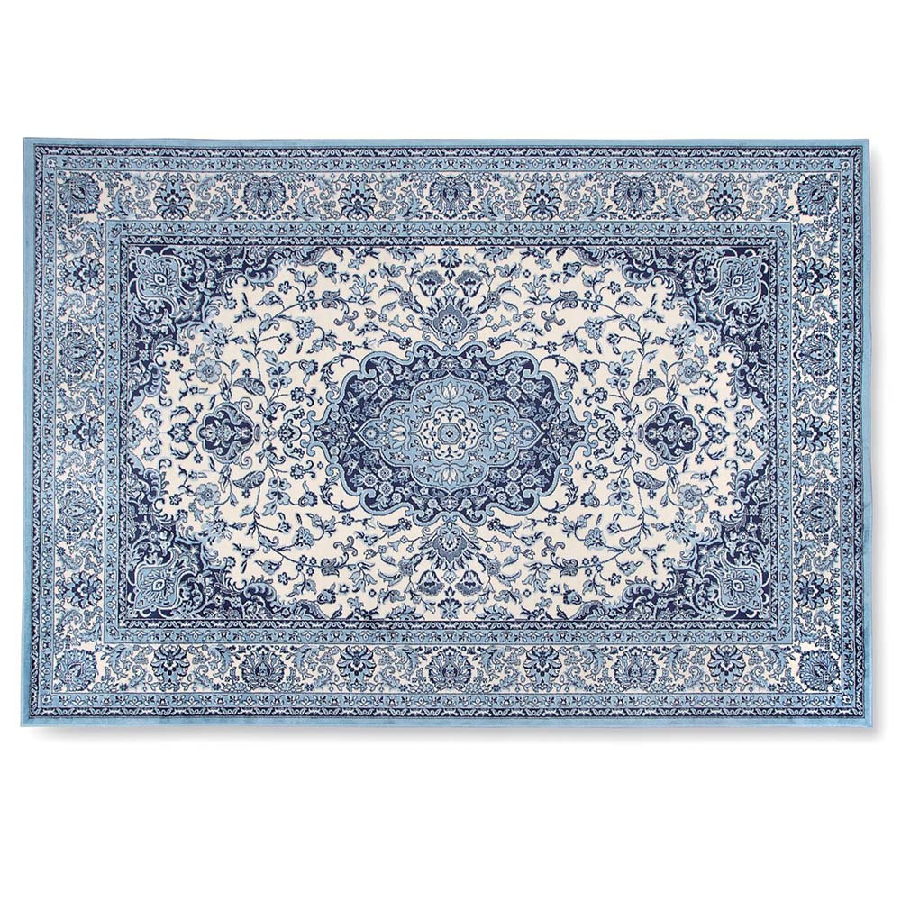 ベルギー製綿混カーペット(ブルー)