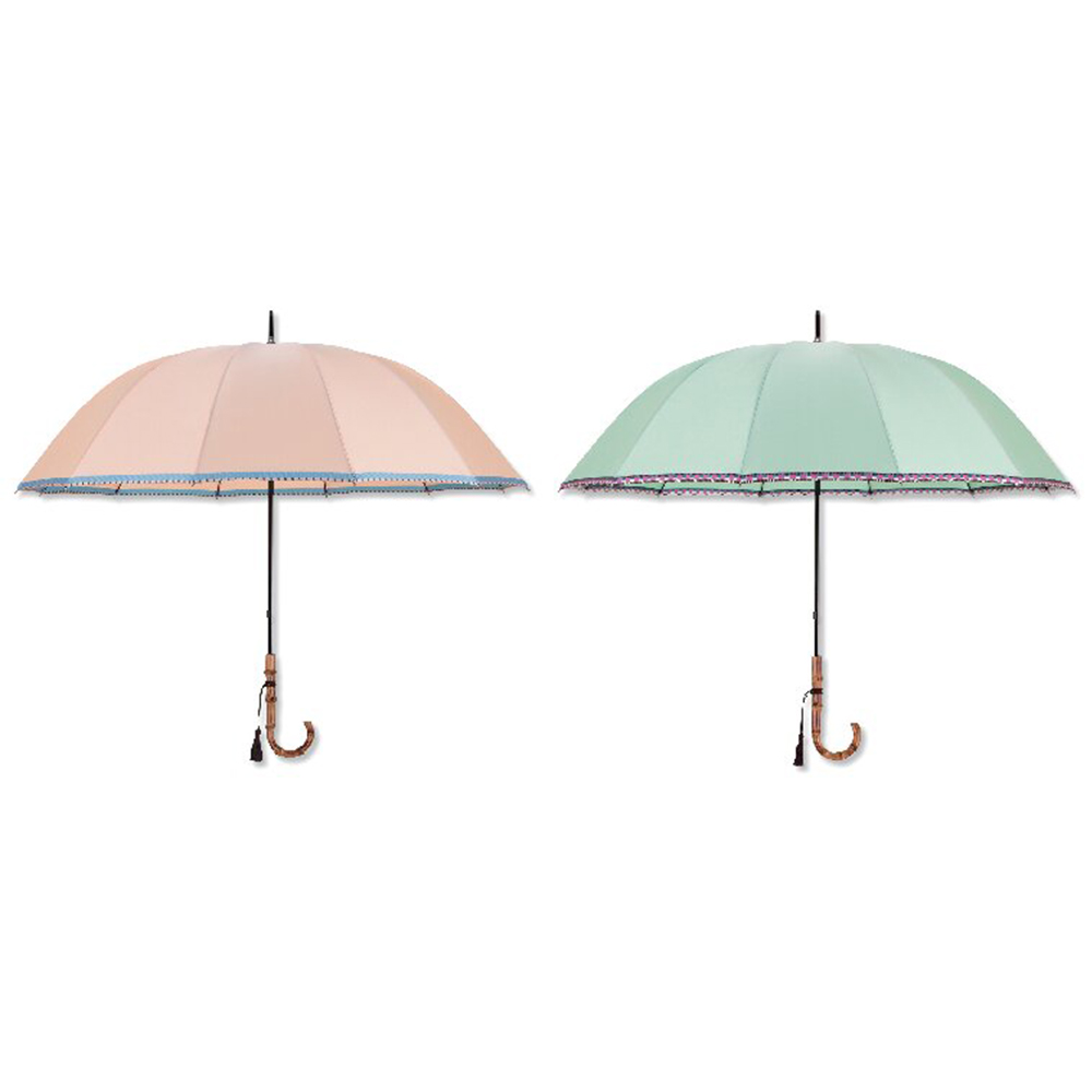 甲州織裾織12本骨婦人手開き長傘セット