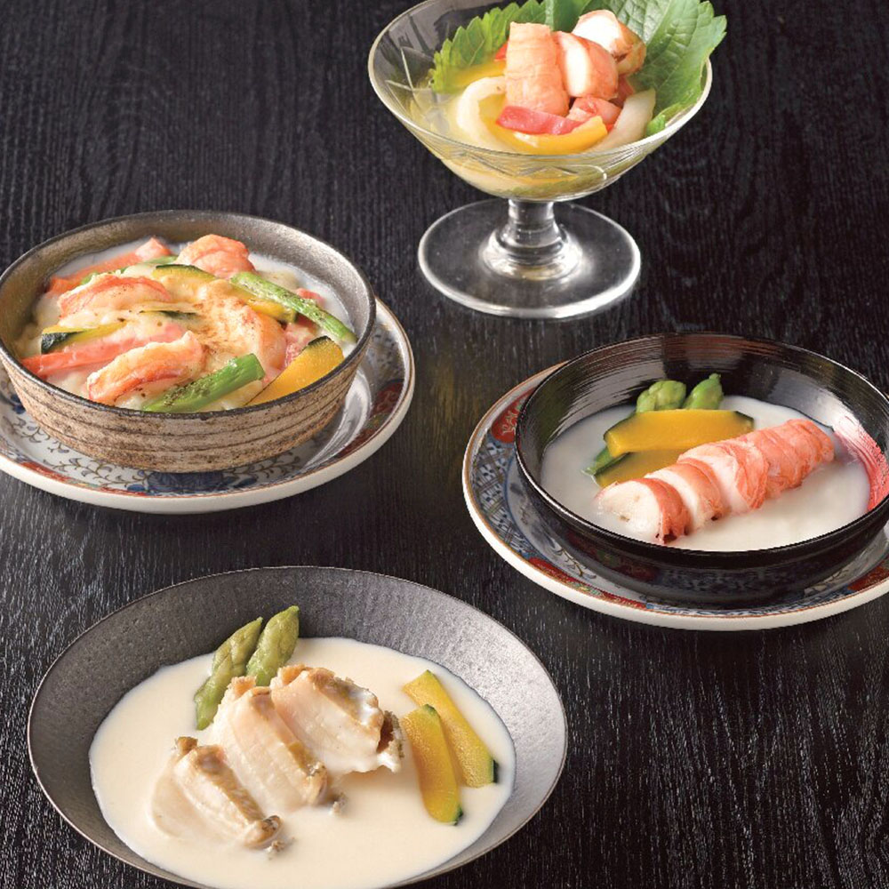 日本のおいしいお料理　伊勢海老とあわびの和洋割烹料理