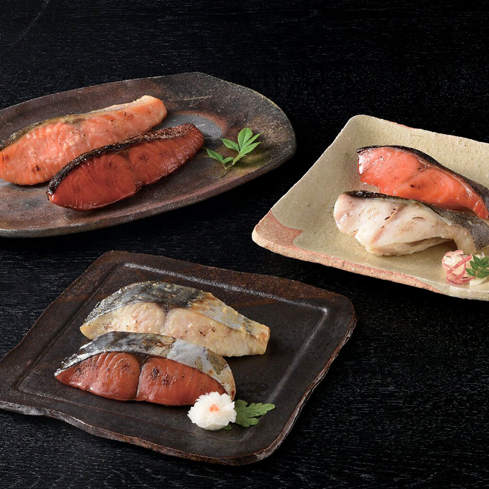 銀ダラ・紅鮭・鰆（サワラ）西京漬・味醂漬詰合せ