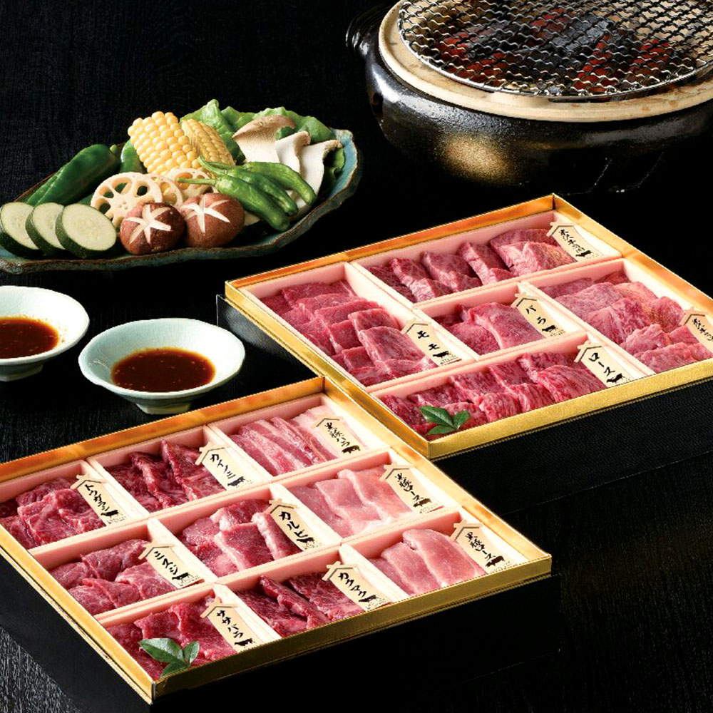 米沢牛・鹿児島県産黒毛和牛・黒豚焼肉用詰合せ御膳