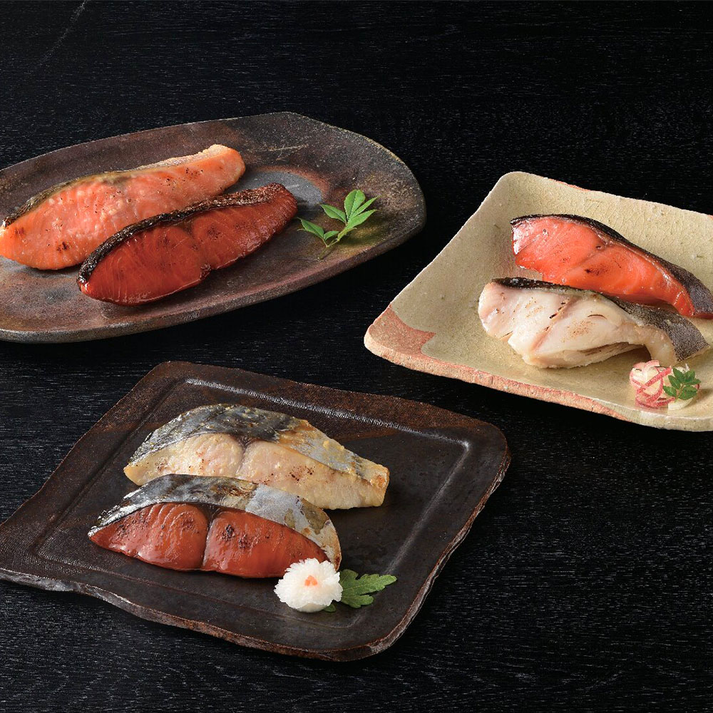 銀ダラ・紅鮭・鰆（サワラ）西京漬・味醂漬詰合せ