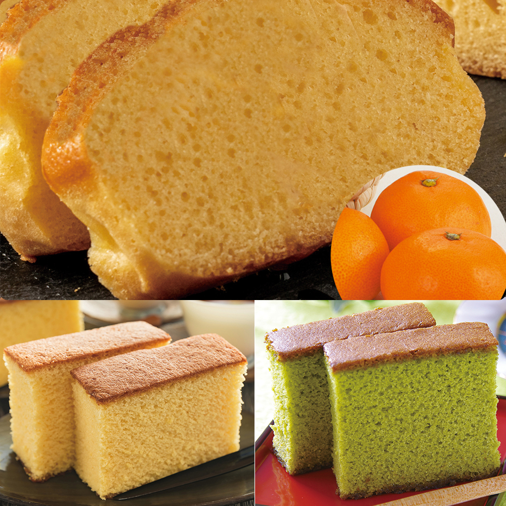 三ケ日みかんパウンドケーキ＆和三盆カステラ＆抹茶カステラ