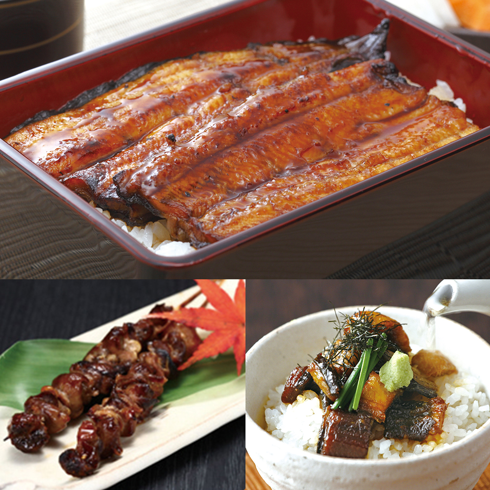 浜名湖うなぎ蒲焼、肝焼き＆お茶漬けセット