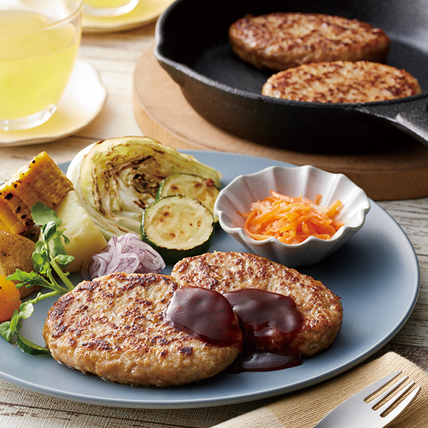 国産ポーク生ハンバーグと合挽き生ハンバーグ