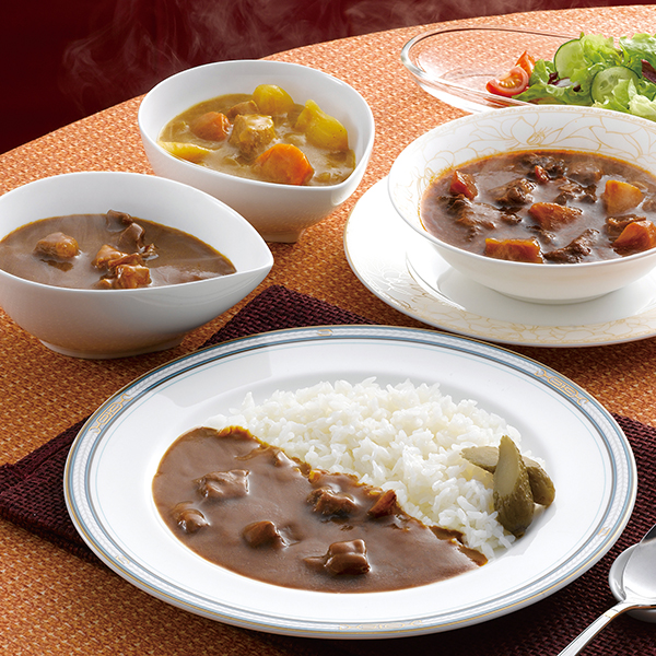 ビーフシチューと2種のカレーセット