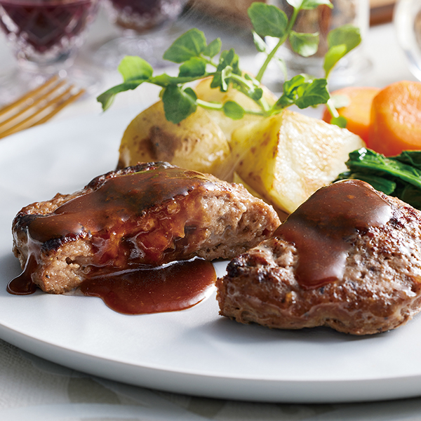 「JINBO MINAMI AOYAMA」焼き目つきハンバーグ