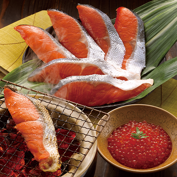 紅鮭のヒマラヤ岩塩漬けといくら醤油漬け