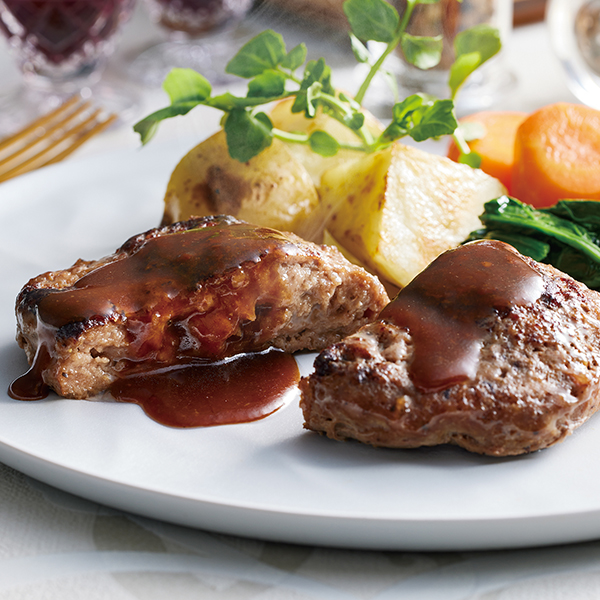 「JINBO MINAMI AOYAMA」焼き目つきハンバーグ