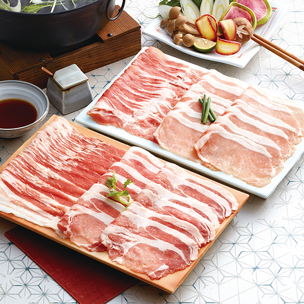 九州産 おいも豚と黒豚のしゃぶしゃぶ肉