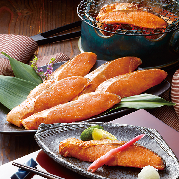 鮭の明太たれ仕込み