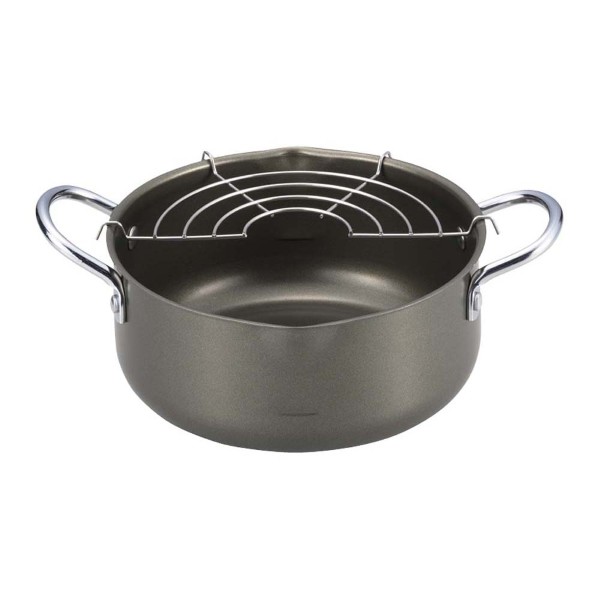 「ラルス」深型天ぷら鍋18cm（アミ付）