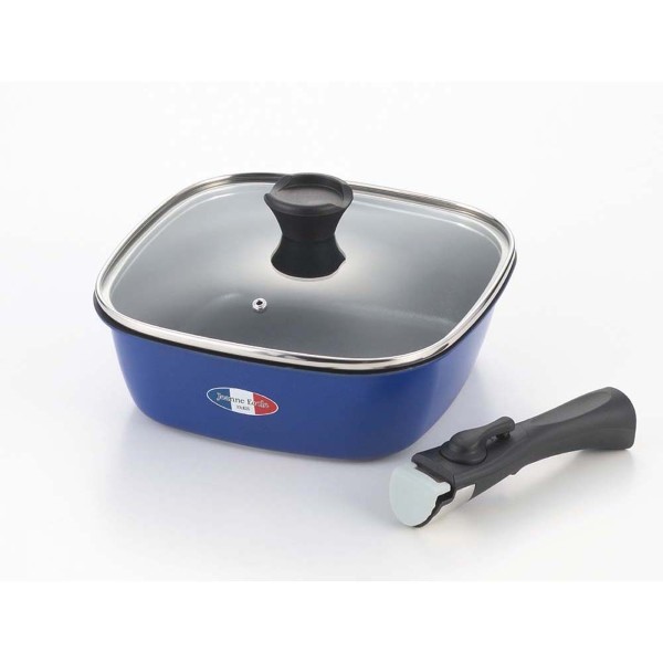 「ジャンヌ・エコール」着脱ハンドル角型鍋24cm