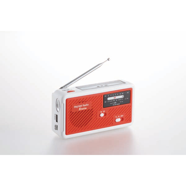 「エレット」多機能スタミナラジオライト  レッド