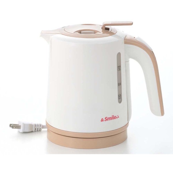 &smile 倒れてもこぼれにくい電気ケトル1.0ℓ