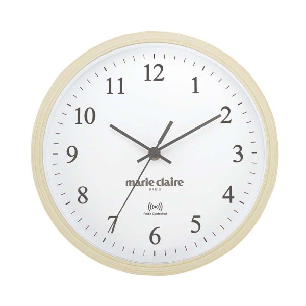 「マリ・クレール」木目調電波掛け時計