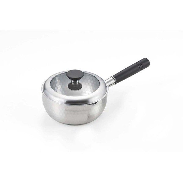 「銀鱗」蓋付き槌目雪平鍋18cm