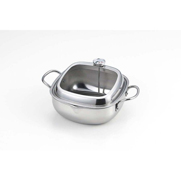 「食彩亭」ステンレス角型天ぷら鍋20cm