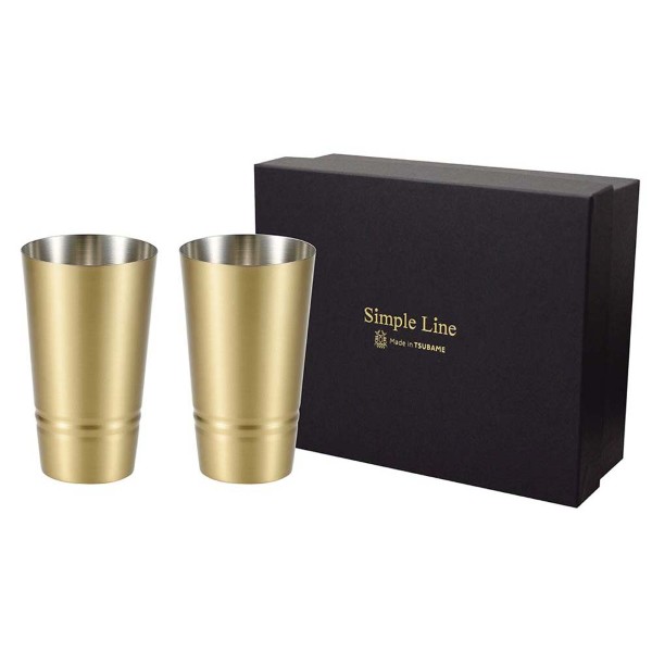 「シンプルライン」真鍮製タンブラー 330㎖ 2PCS