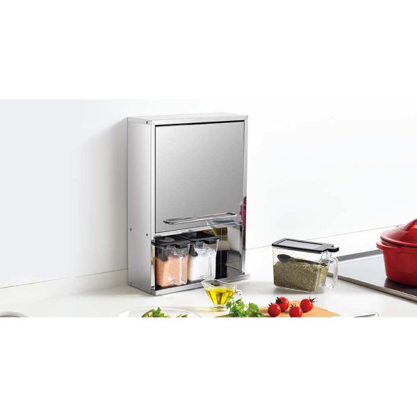 ステンレススパイスストッカー2段 スリム ミラー