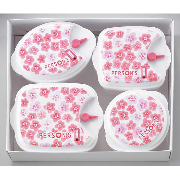 「パーソンズフローラル」電子レンジ容器 4pcs