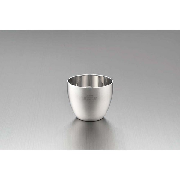 18-8ステンレス二重構造 ヘアライン仕上げ さくらぐい呑み