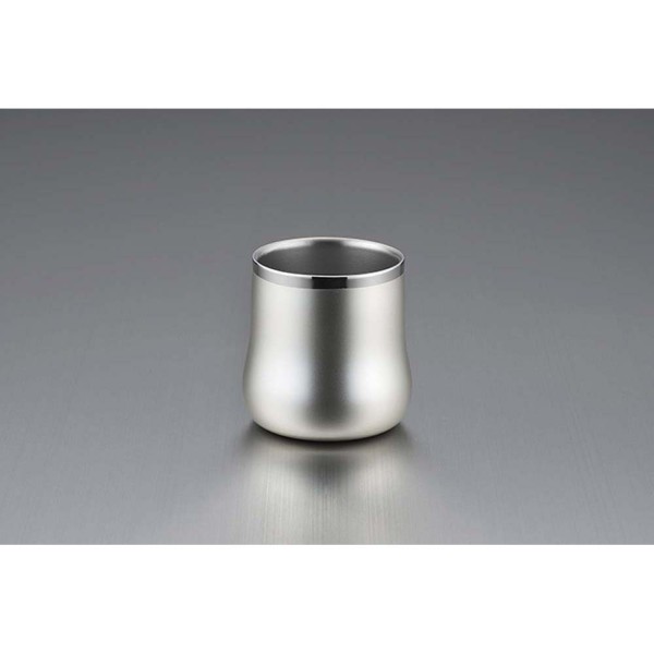 18-8ステンレス二重構造エレガンス DXフリーカップ シャンパンシルバー