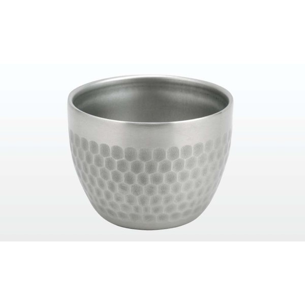 チタン槌目ぐい吞み（二重構造）