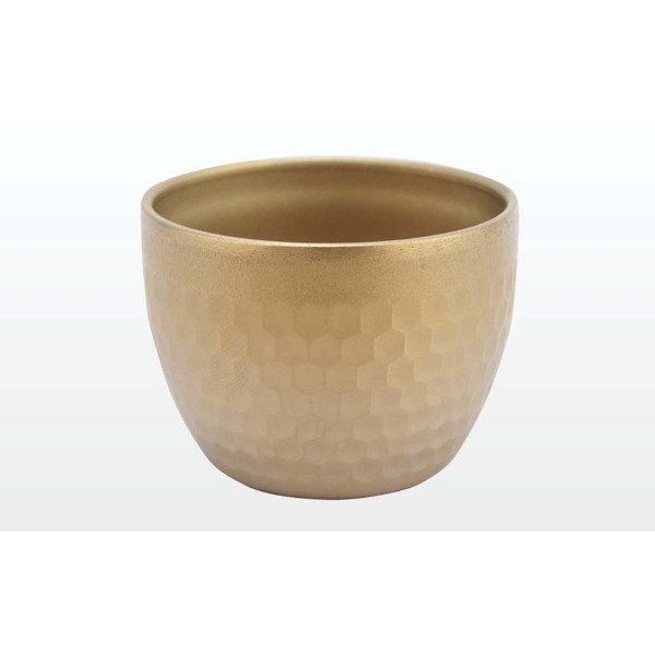 チタン槌目ぐい吞み（二重構造）シャンパンゴールド